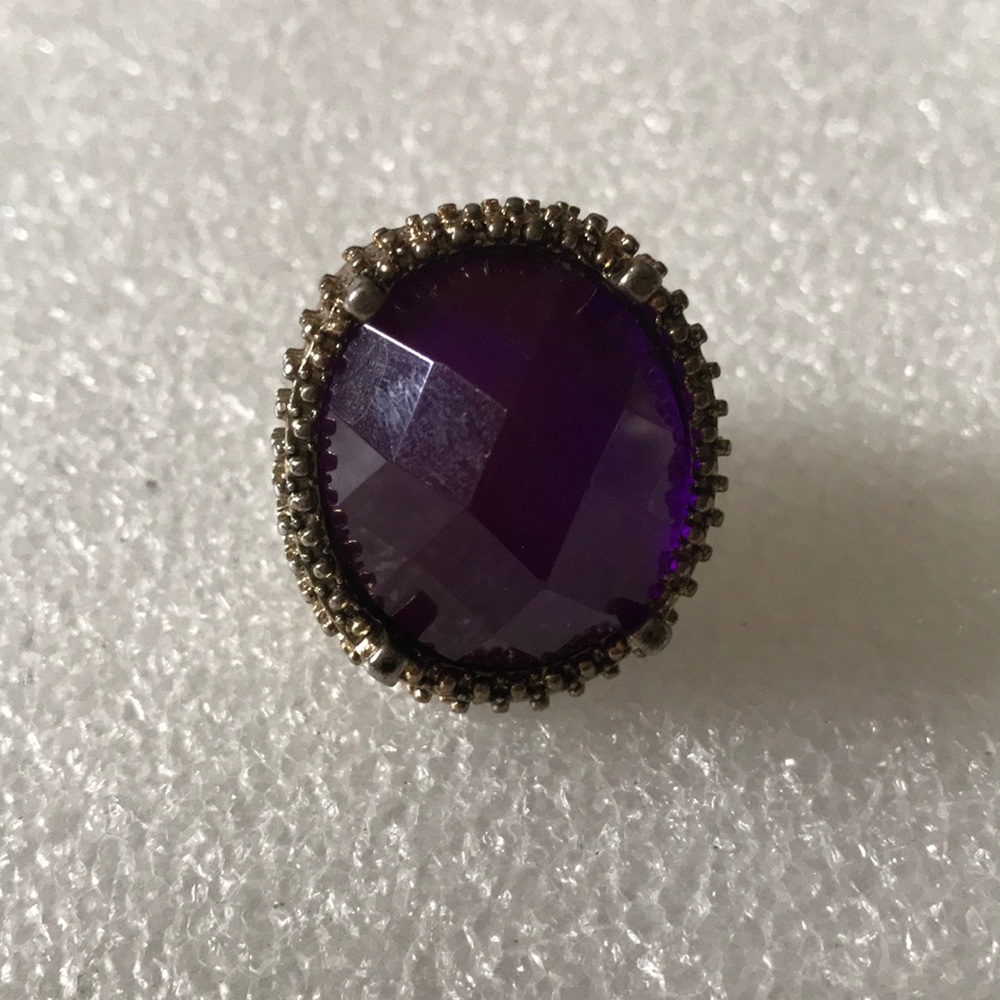 Vintage faced beads ring